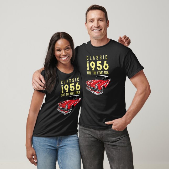 Chevy Classic 1956 Tri 5 Era Red White Car T-Shirt (Unisex)