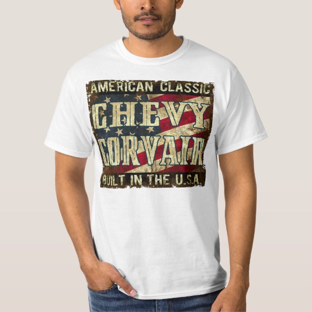 Chevy Corvair - klassisches Auto errichtet in den T-Shirt (Vorderseite)