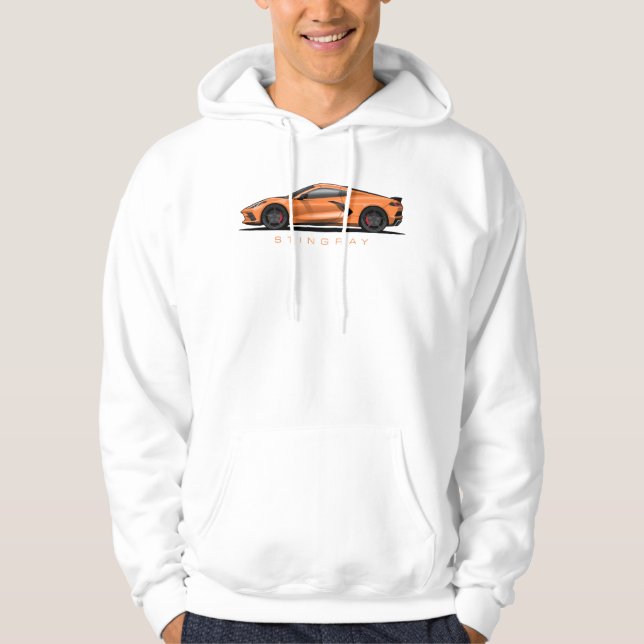 Chevy Corvette C8 Black Illustration Hoodie (Vorderseite)