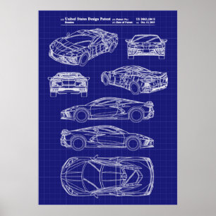 Chevy Corvette C8 Patent Poster