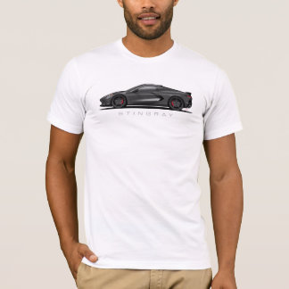 Chevy Corvette C8 schwarze Illustration T-Shirt