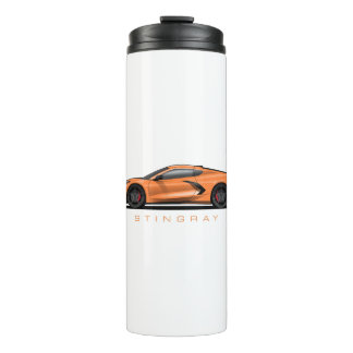 Chevy Corvette C8 schwarze Illustration Thermosbecher