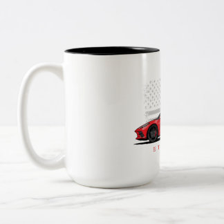 Chevy Corvette C8 schwarze Illustration Zweifarbige Tasse