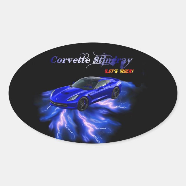 Chevy: Corvette Stingray 2013 Ovaler Aufkleber (Vorderseite)