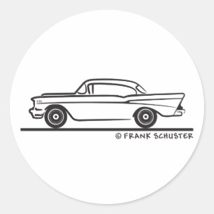 Chevy Hardtop Coupe 1957 Runder Aufkleber