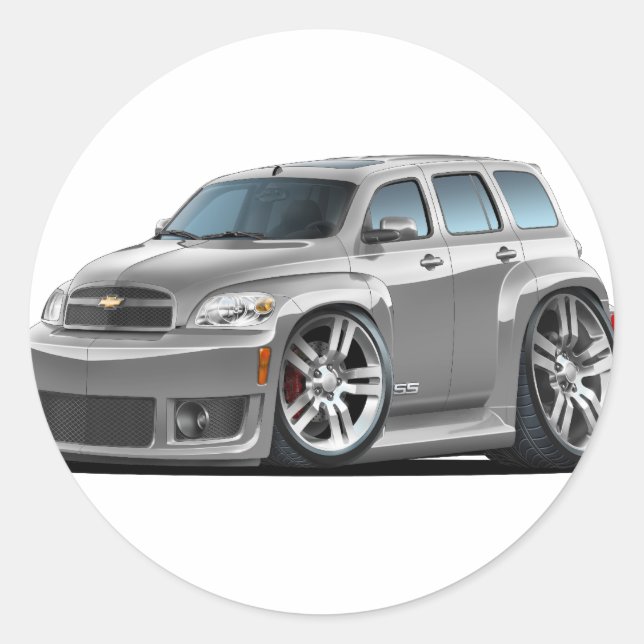 Chevy HHR SS Silver Truck Runder Aufkleber (Vorderseite)