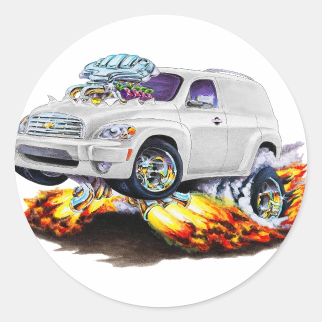 Chevy HHR White Panel Truck Runder Aufkleber (Vorderseite)