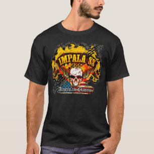 Chevy Impala SS - Burnout-Fahnen-Schädel - T-Shirt