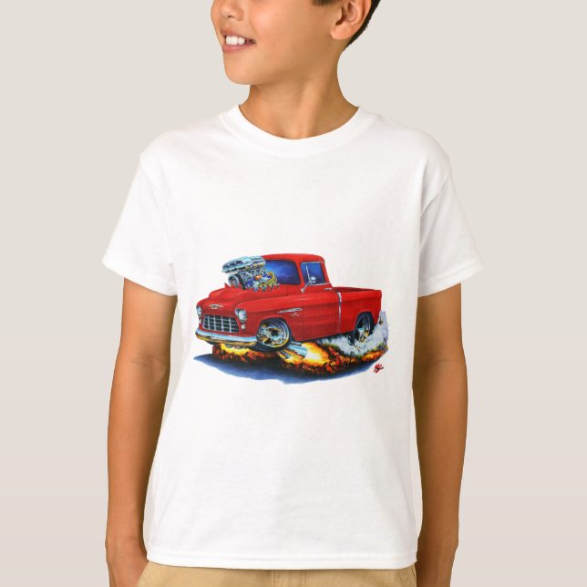 Chevy Lieferwagen-Rot-LKW 1955 T-Shirt (Vorderseite)