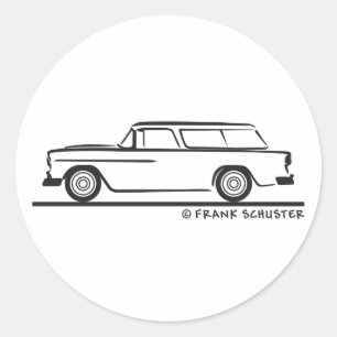 Chevy Nomad Bel Air 1955 Runder Aufkleber