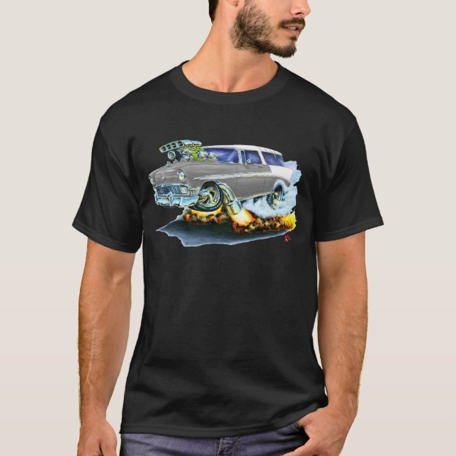 Chevy Nomade-Grau-Auto 1956 T-Shirt (Vorderseite)