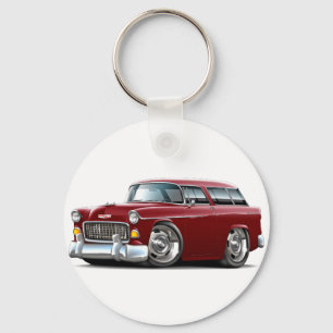Chevy Nomade-Kastanienbraun-Auto 1955 Schlüsselanhänger