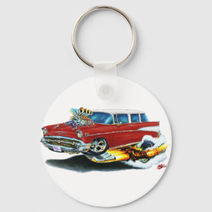 Chevy Nomade-Kastanienbraun-Auto 1957 Schlüsselanhänger