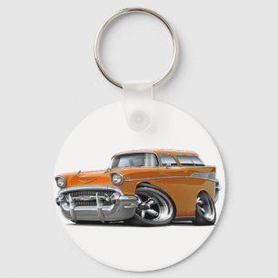 Chevy Nomade-Orangen-frisiertes Auto 1957 Schlüsselanhänger