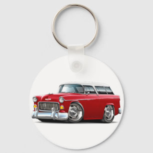 Chevy Nomade-Rot-Weißes Auto 1955 Schlüsselanhänger