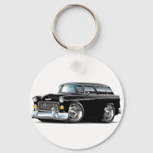 Chevy Nomade-Schwarz-Auto 1955 Schlüsselanhänger