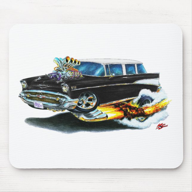 Chevy Nomade-Schwarz-Auto 1957 Mousepad (Vorne)