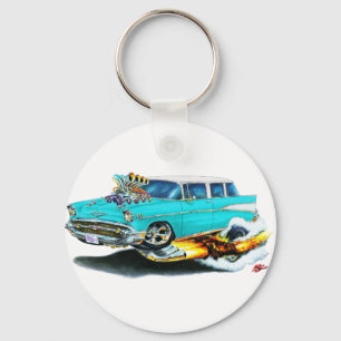Chevy Nomade-Türkis-Auto 1957 Schlüsselanhänger
