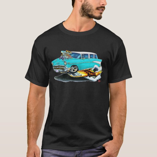Chevy Nomade-Türkis-Auto 1957 T-Shirt (Vorderseite)
