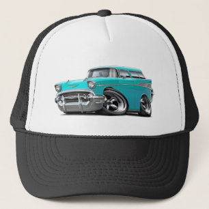 Chevy Nomade-Türkis-frisiertes Auto 1957 Truckerkappe