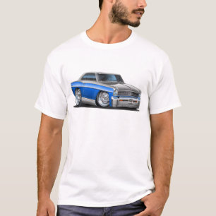 Chevy Nova-Blau-Graues Auto T-Shirt