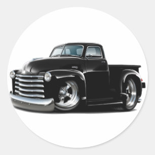 Chevy schwarzer LKW 1950-52 Runder Aufkleber