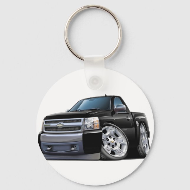 Chevy Silverado Black Truck Schlüsselanhänger (Vorderseite)
