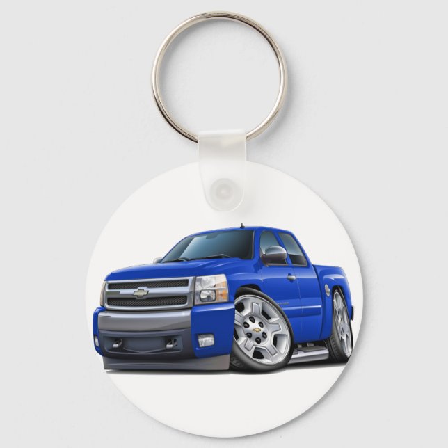Chevy Silverado Blue Extended Cab Schlüsselanhänger (Vorderseite)