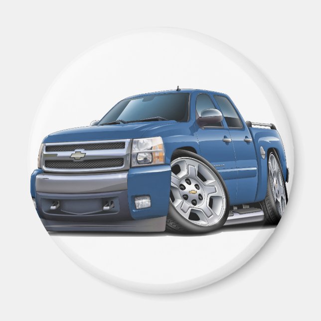 Chevy Silverado Dualcab Blue Granite Truck Magnet (Vorne)