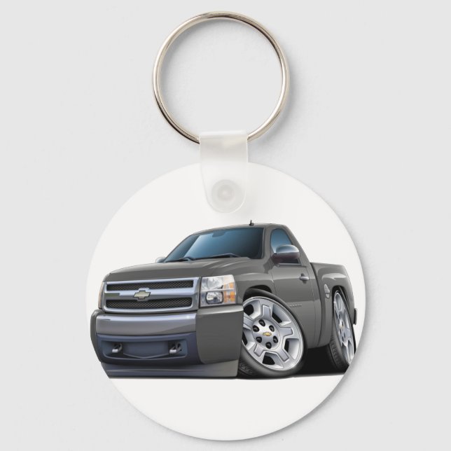 Chevy Silverado Gray Truck Schlüsselanhänger (Vorderseite)