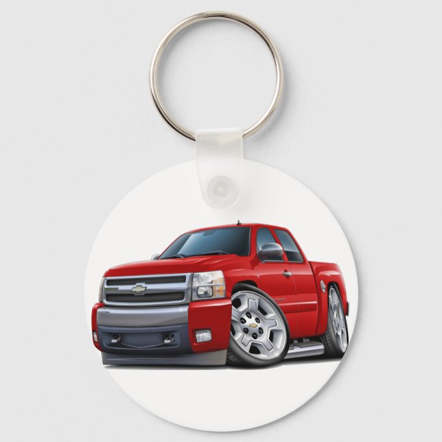 Chevy Silverado Red Extended Cab Schlüsselanhänger (Vorderseite)