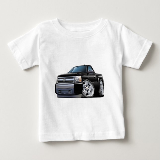 Chevy Silverado schwarzer LKW Baby T-shirt (Vorderseite)