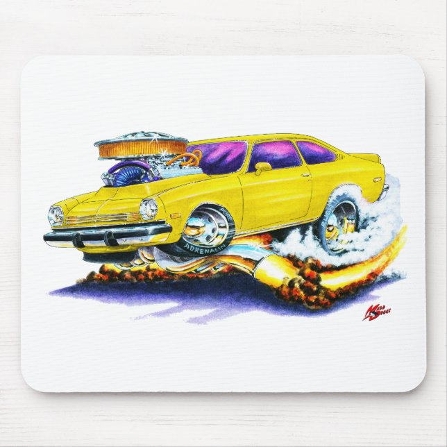 Chevy Vega gelbes Auto Mousepad (Vorne)