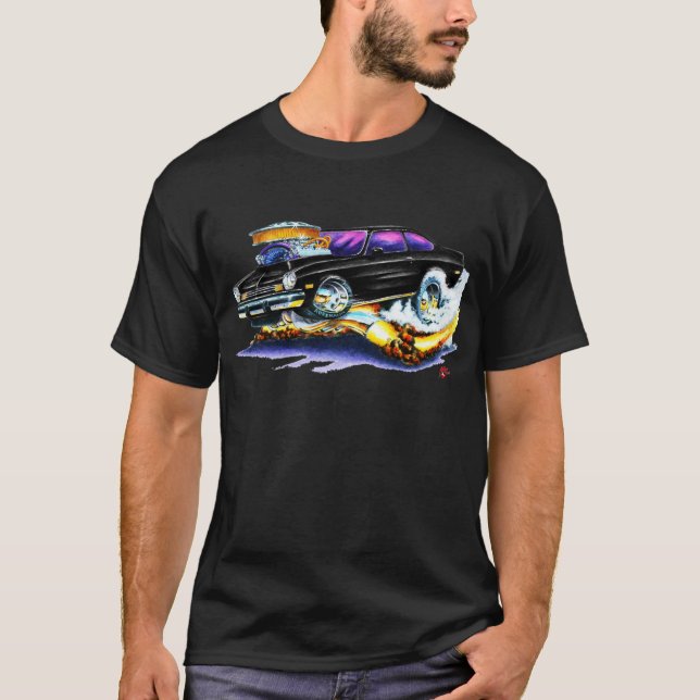 Chevy Vega schwarzes Auto T-Shirt (Vorderseite)