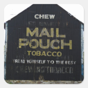 Chew Mail Pouch Tobacco Barn - Originalfoto Quadratischer Aufkleber