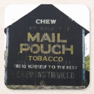 Chew Mail Pouch Vintage Scheune Americana Rechteckiger Pappuntersetzer