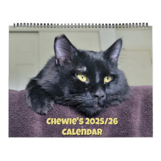 Chewie die schwarze Katze: 18 Monate Schnurrhaare, Kalender