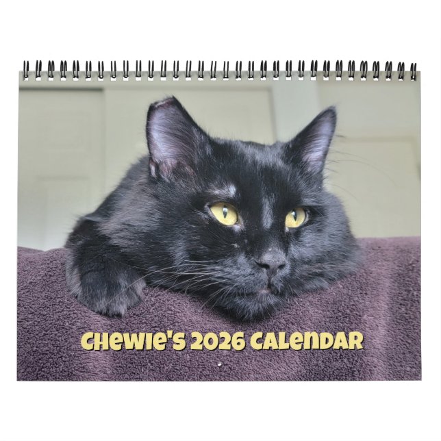 Chewie the Black Cat: 12 Monate Whiskers, Paws, Kalender (Titelbild)