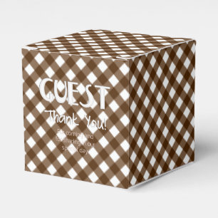 Chex 14-BROWN-GASTGESCHENK-Box, quadratische Box Geschenkschachtel