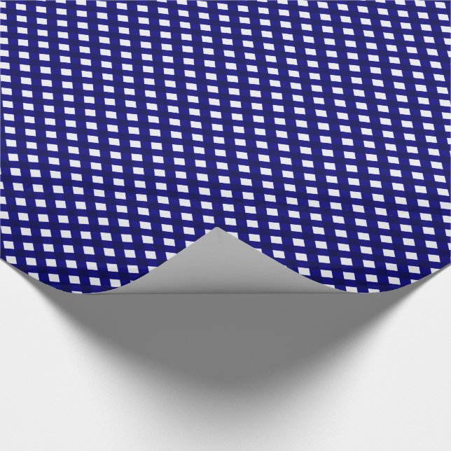CHEX 4 DUNKELBLAU-GIFT-WRAPPING-PAPIER GESCHENKPAPIER (Ecke)