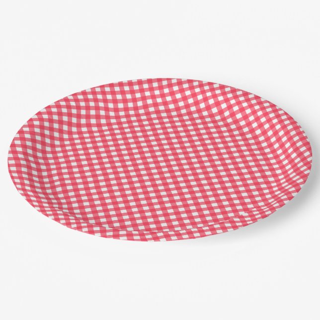 CHEX 7-WATERMELON-ROT-PAPIER-TELLER PAPPTELLER (Schrägansicht)