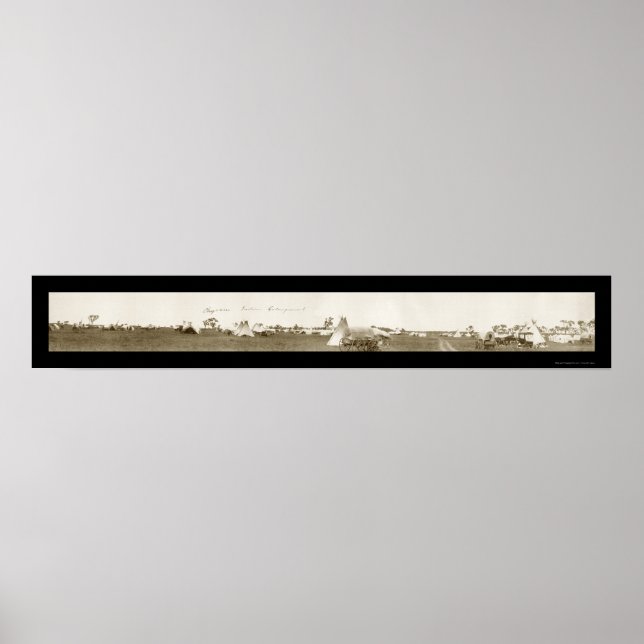 Cheyenne Indian Camp Foto 1909 Poster (Vorne)