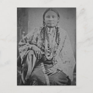 Cheyenne-Indianerin Vintage-Stereobildkarte Postkarte