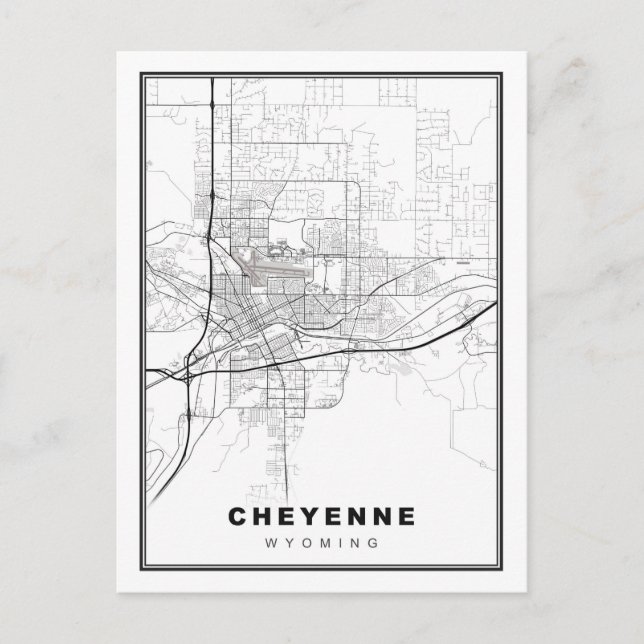 Cheyenne Map Postkarte (Vorderseite)