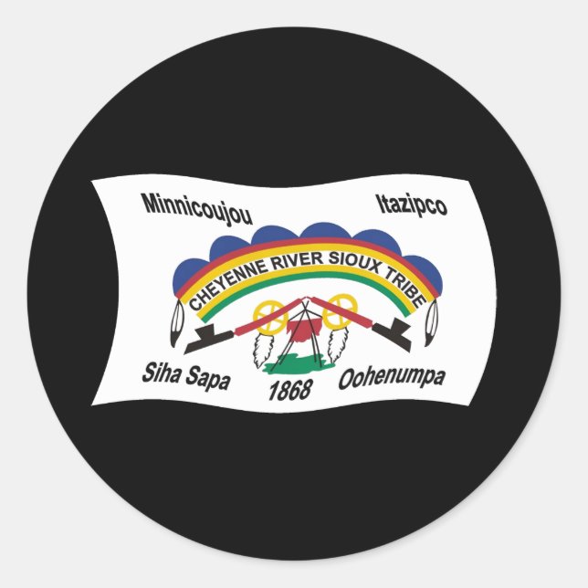Cheyenne River Sioux Flag Sticker (Vorderseite)