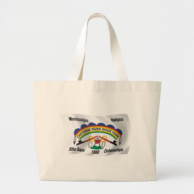 Cheyenne River Sioux Flag Tote Bag Jumbo Stoffbeutel (Vorne)