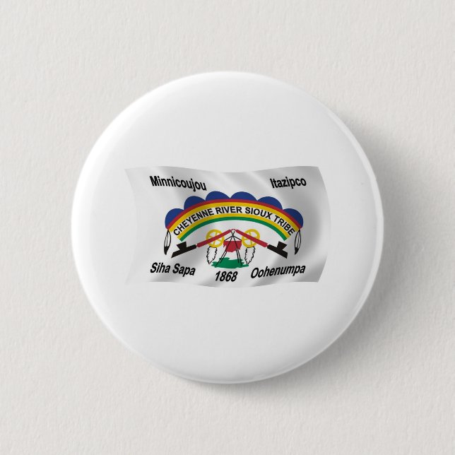 Cheyenne River Sioux Flagge Knopf Button (Vorderseite)