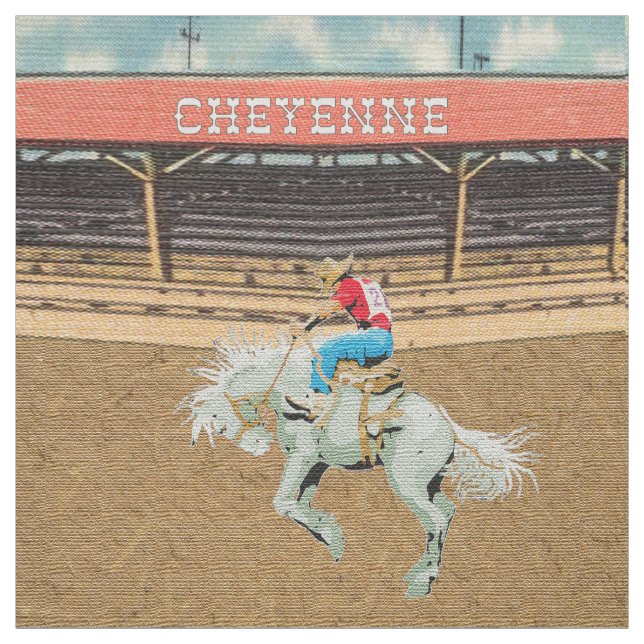 Cheyenne-Rodeo-Cowboy-Sattelbronc-Reitgewebe Stoff (Muster)