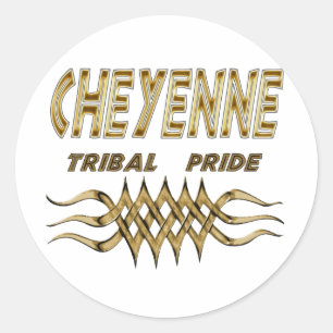 Cheyenne Tribal Pride Decal oder Aufkleberblatt Runder Aufkleber