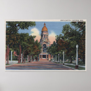 Cheyenne, WY - Ansicht der Staats-Hauptstadt und Poster